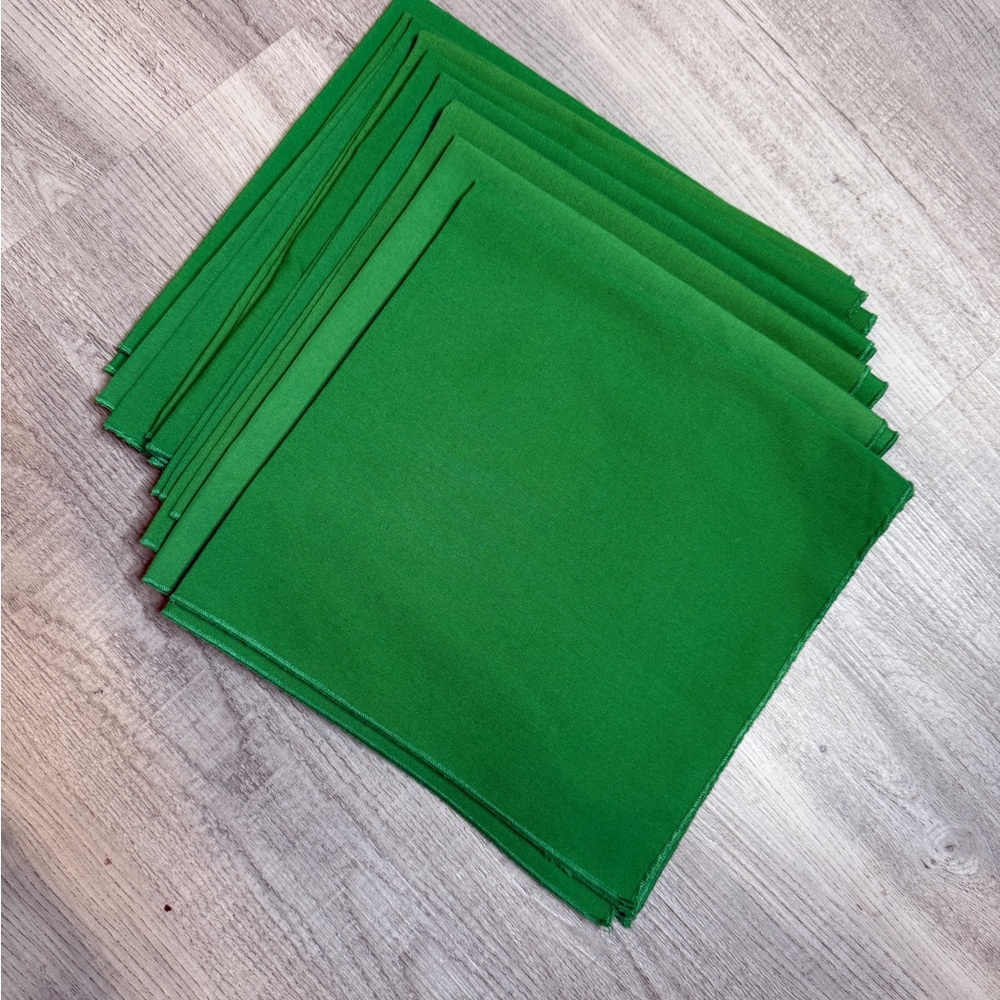 Vintage Green Cotton Cloth napkins set of 9